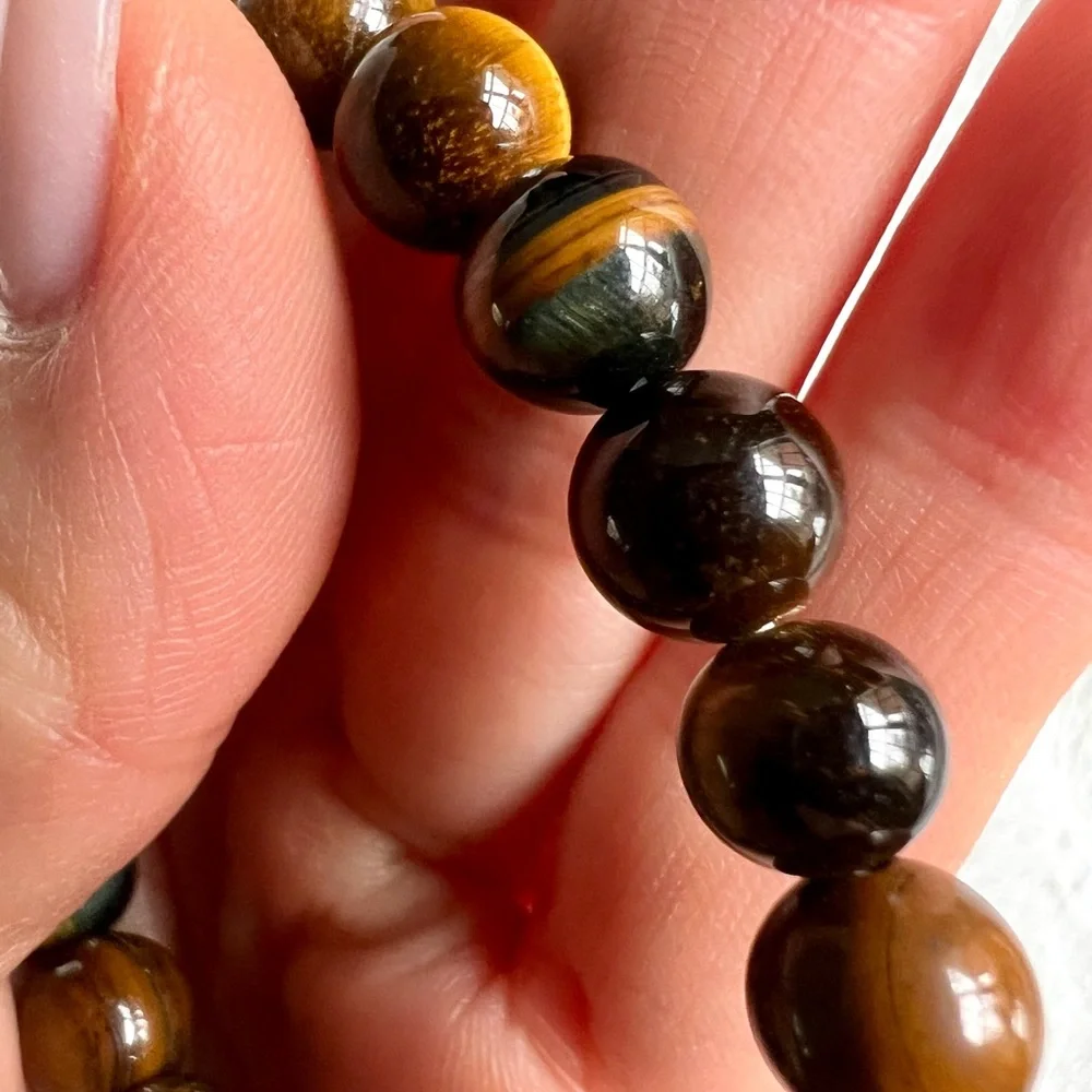 3 Bracelet Stack! Solar Chakra Tigers Eye Mala Style Set - Picture 9 of 16